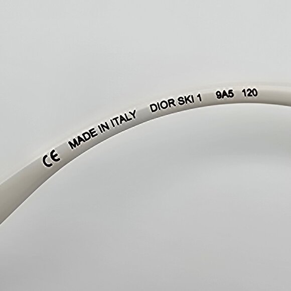 Christian Dior Ski 1 9A5 White Frame Grey Lens Sunglasses w/ Case Italy 141mm - Picture 9 of 12